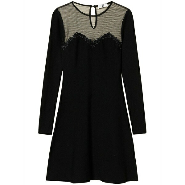 ツイン書き割り レディース 衣裳 トップス Embroidered-detailing mini dress Black