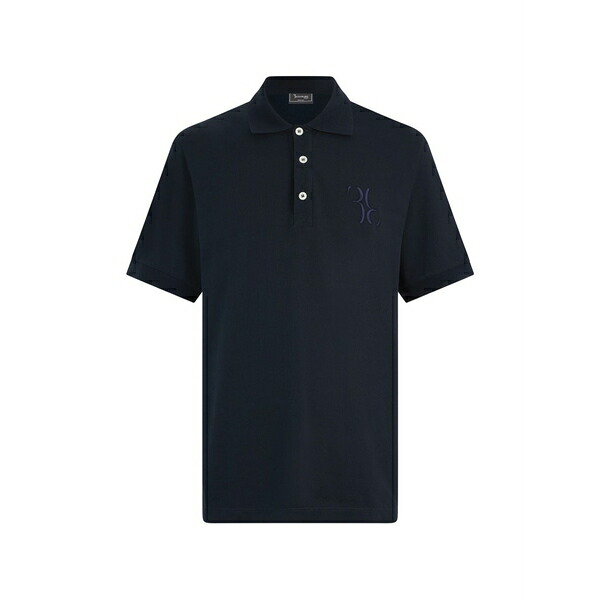 ビリオネア メンズ スポーツシャツ トップス Embroidered polo shirt Blue