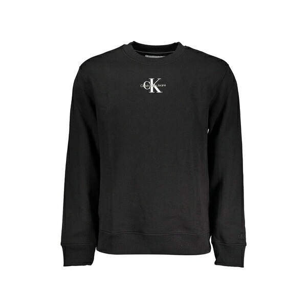 カルバンクライン メンズ パーカー・スウェットシャツ アウター Logo-print cotton sweatshirt Black