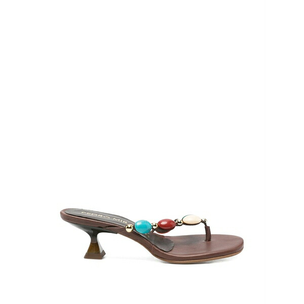 ペドロ ミラレス レディース サンダル シューズ Bead-embellished thong sandals Brown