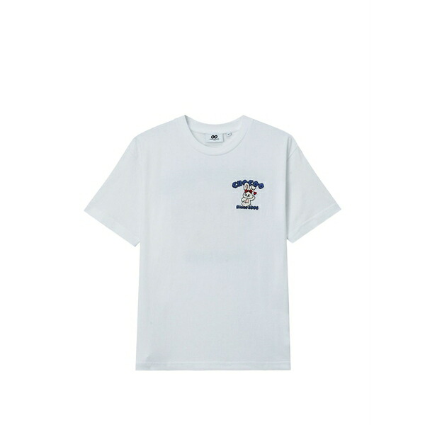 黒茶 レディース プルオーバー トップス Rabbit-print t-shirt White