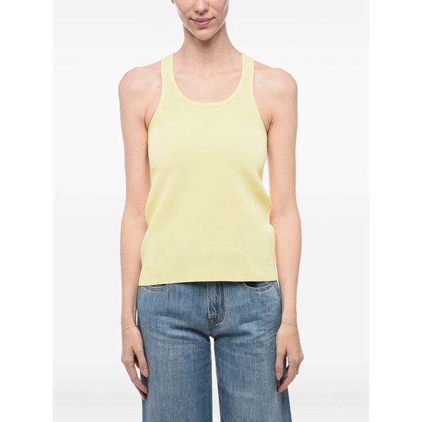 ジル・サンダー レディース カットソー トップス Ribbed racer-back top Yellow