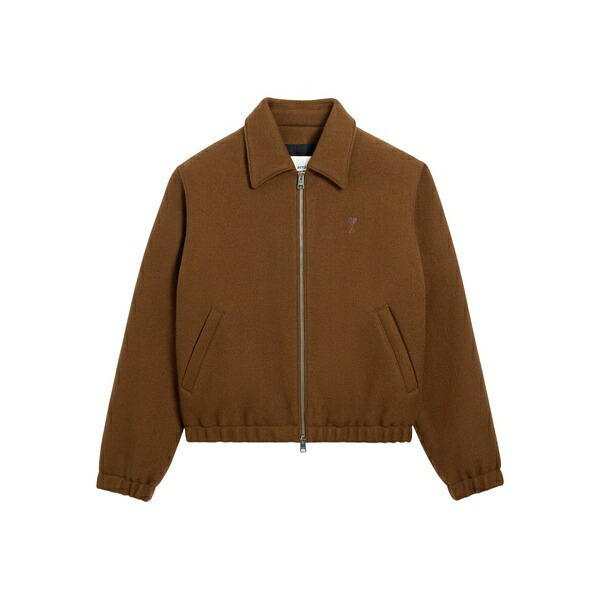 意中の女 メンズ 上衣＆上衣 アウター Ami de coeur wool zipped jacket Brown
