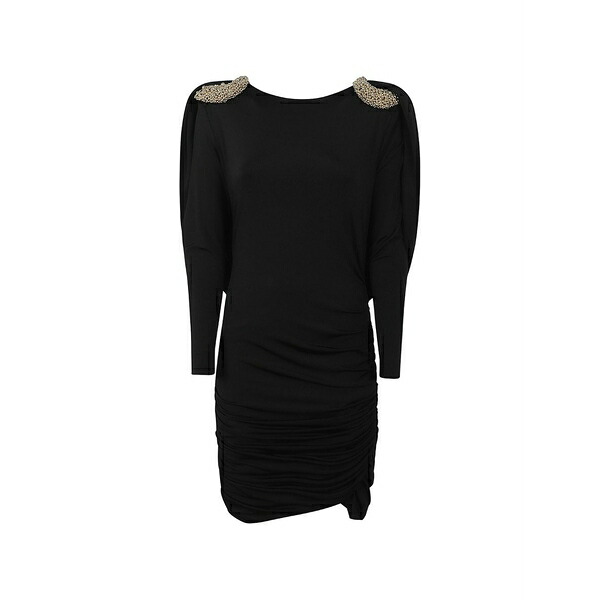 アーメン レディース 衣裳 トップス Bead-embellished ruched dress Black