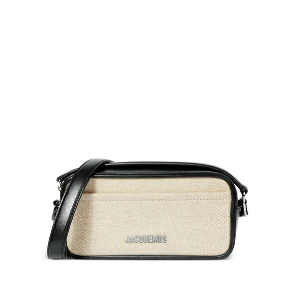 ジャクエムス メンズ ショルダーバッグ 御徒面子 The banetto leather-trimmed cross body bag Neutrals