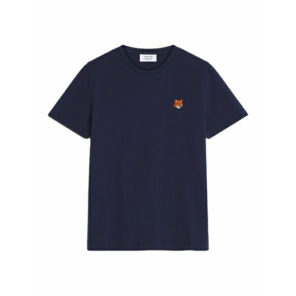 棲み家 狐狸 レディース プルオーバー トップス Fox-head embroidered t-shirt Blue