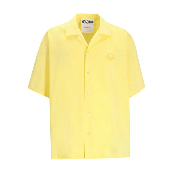 モスキーノ メンズ シャツ トップス Short-sleeve button-up shirt Yellow｜asty