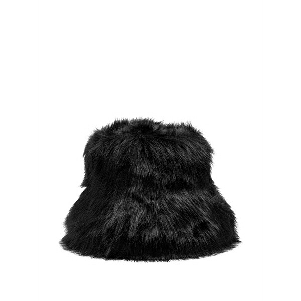 ラックオブカラー レディース 帽子 アクセサリー Faux-fur bucket hat Black｜asty