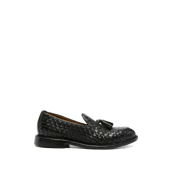 グリーン・ジョージ メンズ スリッポン・ローファー シューズ Woven tassel loafers Black|asty