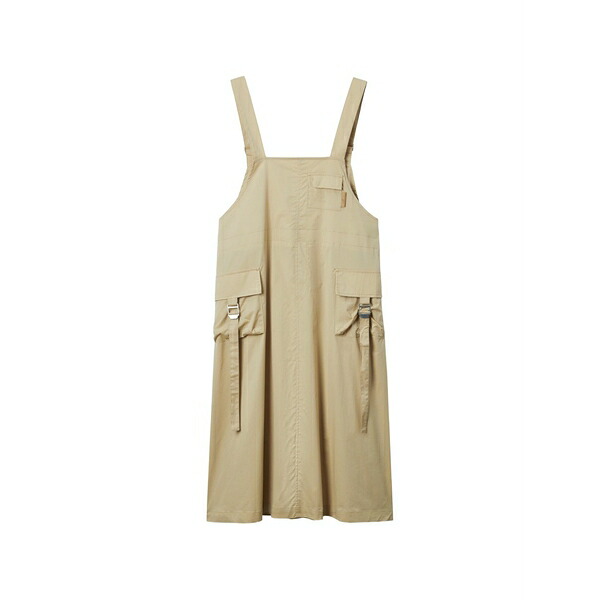 イズエ レディース ワンピース トップス Flap-pocket dungaree dress Neutrals|asty