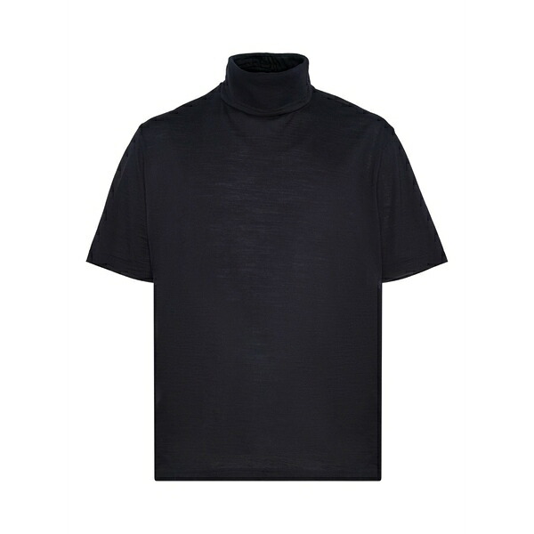 ロウブランド メンズ 編み物\u0026プルオーバー アウター Turtleneck short-sleeve sweater Blue