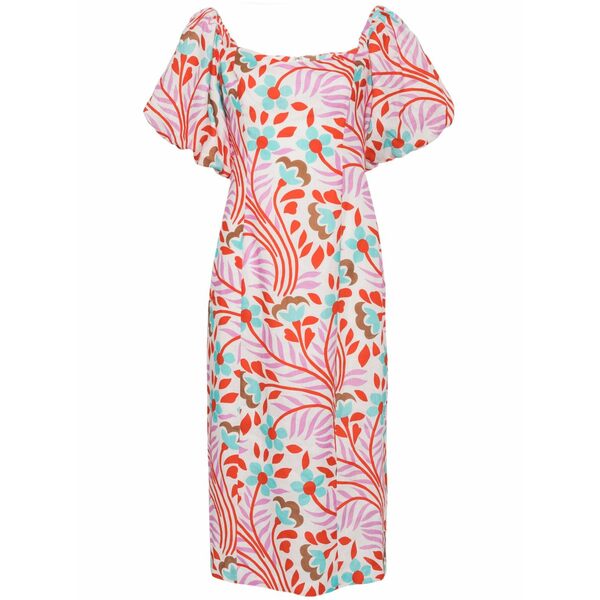 ロード レディース ワンピース トップス Karima linen midi dress White｜asty