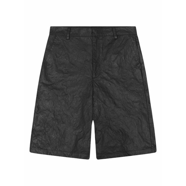 ヘリオットエミル メンズ カジュアルパンツ ボトムス Armada crumpled cotton shorts Black｜asty
