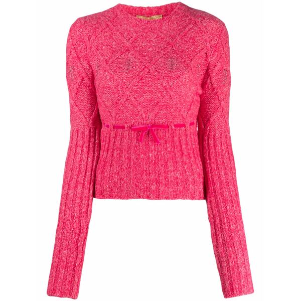 コルミオ レディース ニット&セーター アウター Floral-embroidered sweater Pink｜asty