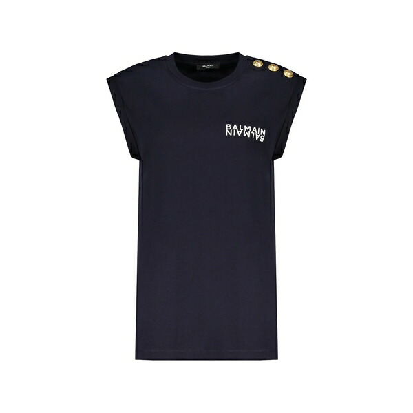 バルマン レディース プルオーバー トップス Cotton logo t-shirt  Blue
