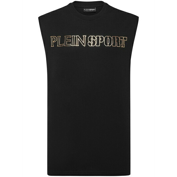 プレインスポーツ メンズ Tシャツ トップス Tiger-print round-neck tank top Black