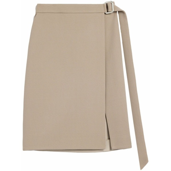 アミ レディース スカート ボトムス Virgin wool wrap midi skirt Neutrals｜asty