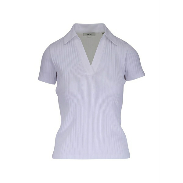 ヴィンス レディース プルオーバー トップス V-neck ribbed t-shirt White