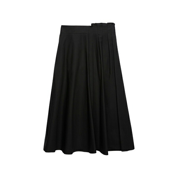 エムエスジイエム レディース スカート ボトムス Ruffled a-line midi skirt Black｜asty