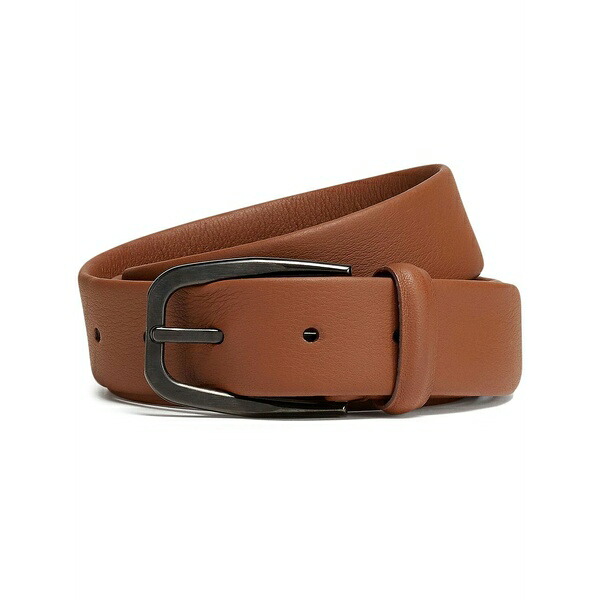 ゼニア メンズ 三尺帯 付属物 Grained leather belt Brown
