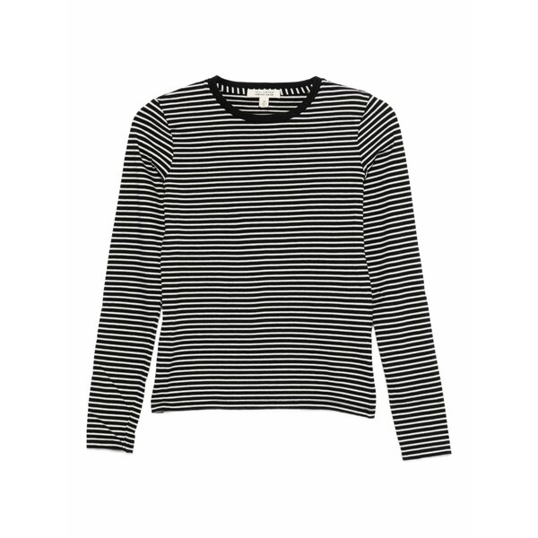ニリロータン レディース Tシャツ トップス Striped-pattern t-shirt Black｜asty