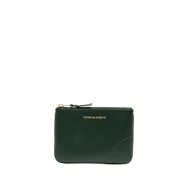 コムデギャルソン メンズ 財布 アクセサリー Logo-print zip-up wallet Green|asty
