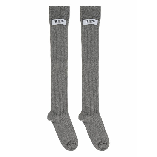 ジ アティコ レディース ソックス アンダー御召しもの Ribbed knee-high socks Grey