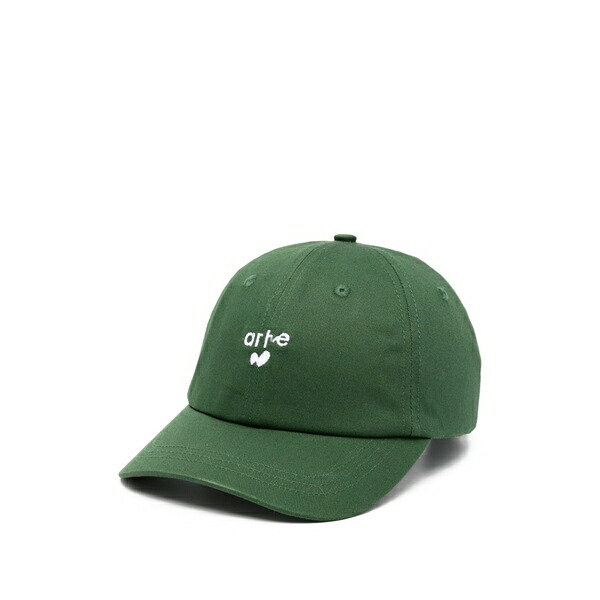 アルテ アントワープ メンズ 帽子 アクセサリー Heart-logo baseball-cap Green｜asty