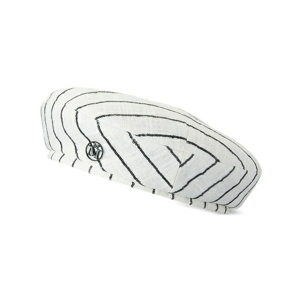 メゾンミッシェル  レディース かぶり笠 添え物 New billy sequin-embellished beret White