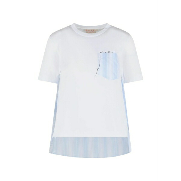 マルニ レディース Tシャツ トップス Pocket striped t-shirt Grey|asty