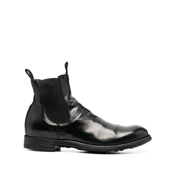 オフィチーネ 創造的 メンズ ブーツ シューズ Chronic patent ankle boots Black