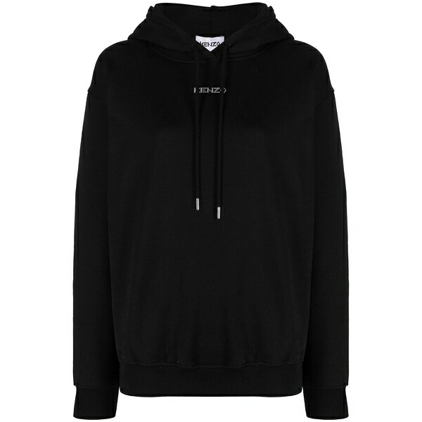 ケンゾー レディース パーカー・スウェットシャツ アウター Logo-print pullover hoodie Black