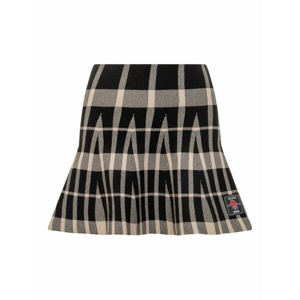 エムエスジイエム レディース スカート ボトムス Checked pleated skirt Black｜asty