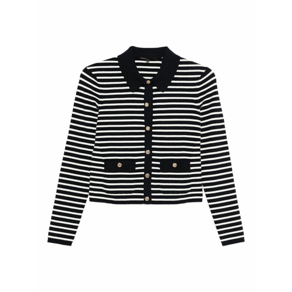 マージュ レディース ジレー アウター Striped button cardigan Blue