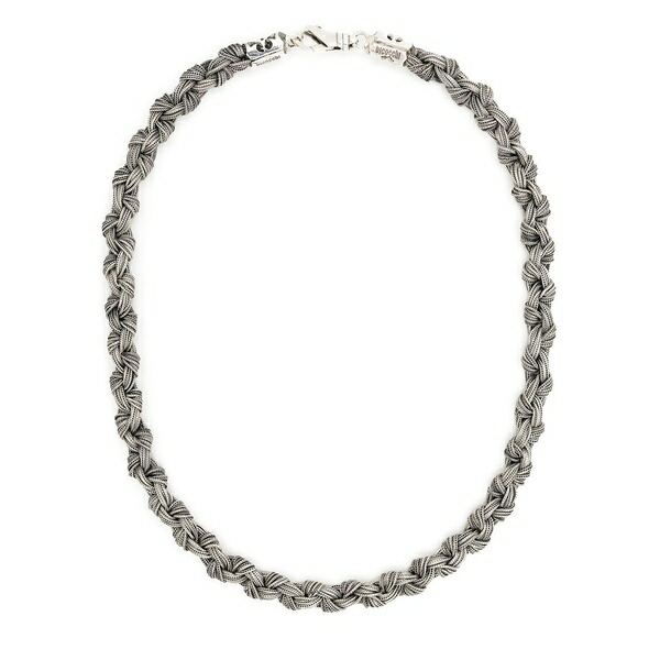 エマニュエレ ビコッキ メンズ 首飾り・チョー鉄道車両 付属物 Braided knot necklace Silver