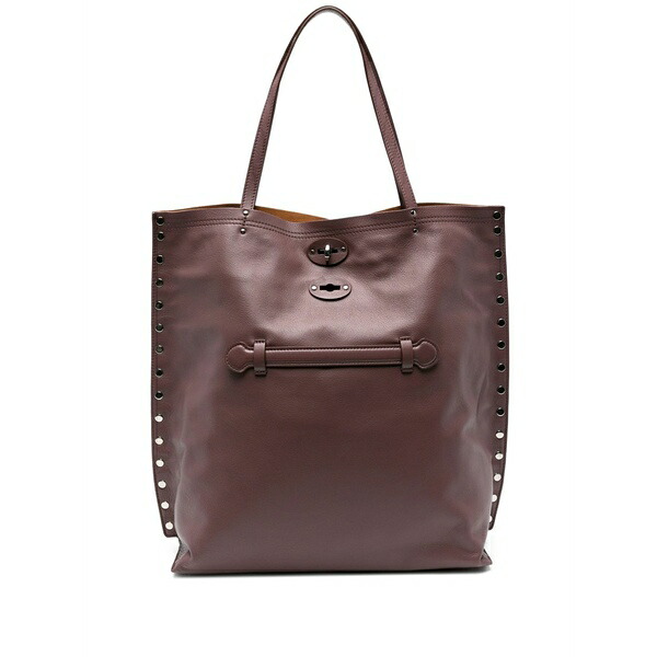 ザネラート レディース トートバッグ バッグ Medium apasso芒 stud-embellished leather tote bag Red