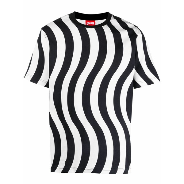 カンペール メンズ プルオーバー トップス Wave-print short-sleeve t-shirt White