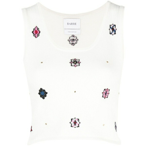 バリー レディース プルオーバー トップス Floral-motif cropped knitted top Neutrals