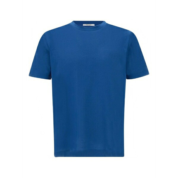 カングラ メンズ Tシャツ トップス Crew-neck short-sleeve t-shirt Blue｜asty