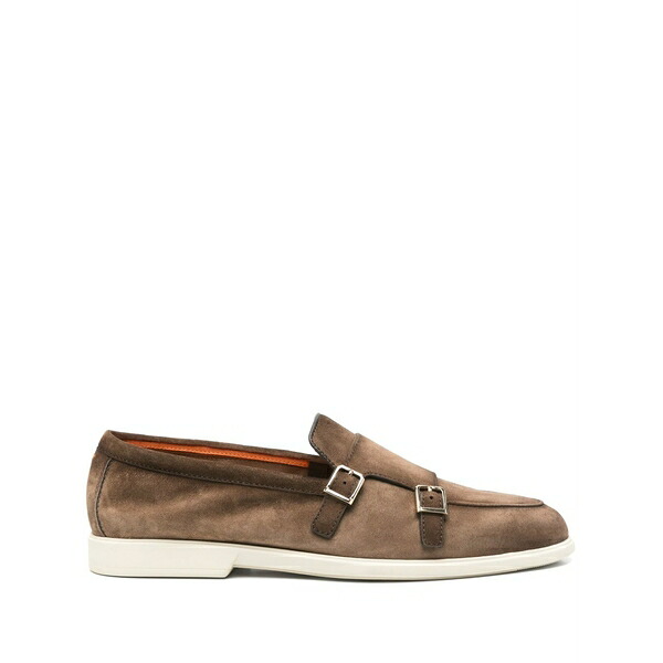 サントーニ メンズ 御召しものシューズ シューズ Suede monk shoes Brown