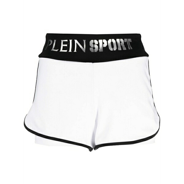 飾り気の無い運動競技 レディース 心地好いズボン下 ボトムス Logo-waistband jogging shorts White