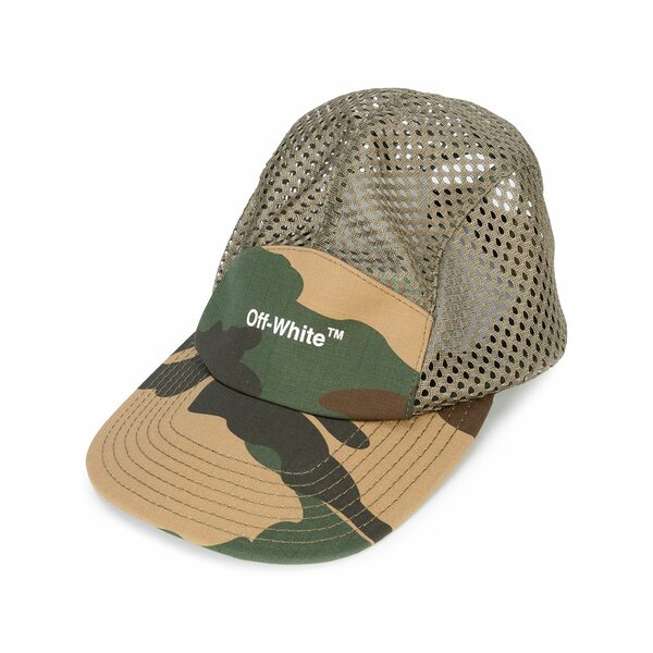 オフホワイト メンズ 帽子 アクセサリー Logo camouflage baseball cap Green