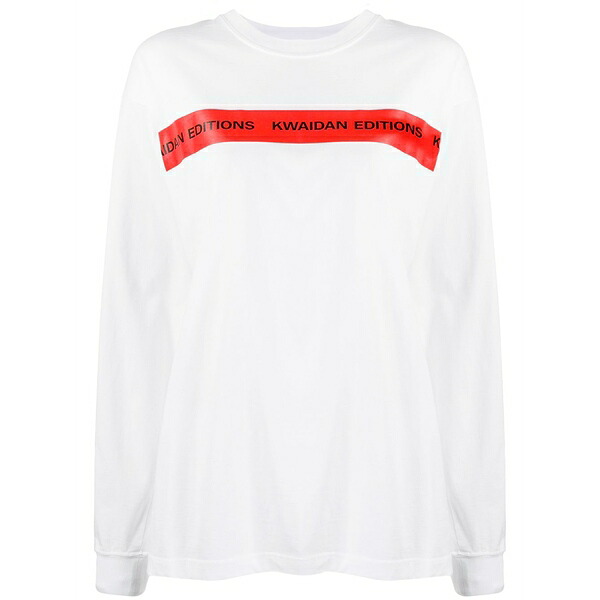 カイダン・エディションズ レディース Tシャツ トップス Striped logo sweatshirt White｜asty