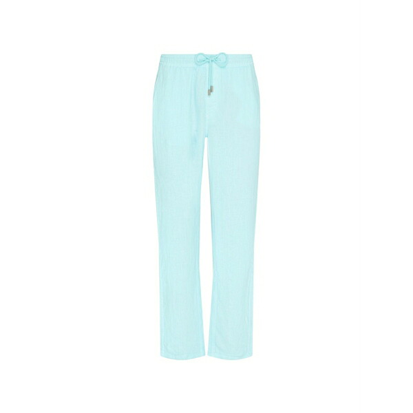 ヴィルブレクイン メンズ カジュアルパンツ ボトムス Drawstring-waist linen trousers Blue｜asty