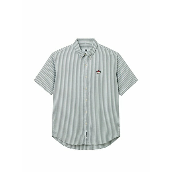チョコレート メンズ シャツ トップス Striped button shirt Grey