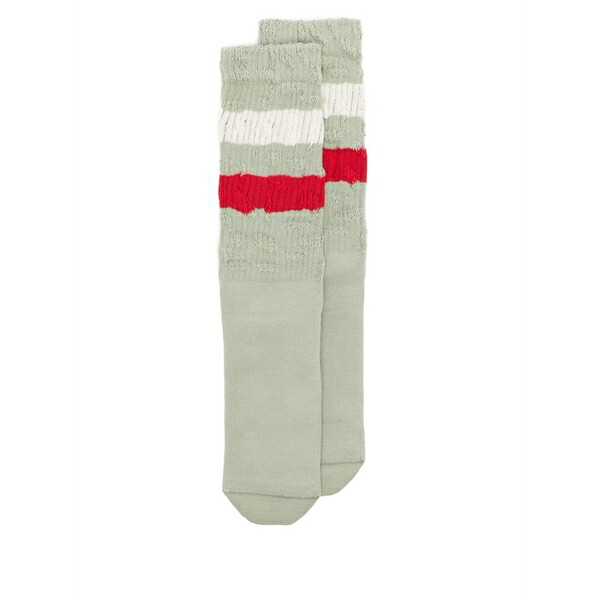 ゴールデングース メンズ ソックス アンダー御召しもの Distressed-effect socks Green