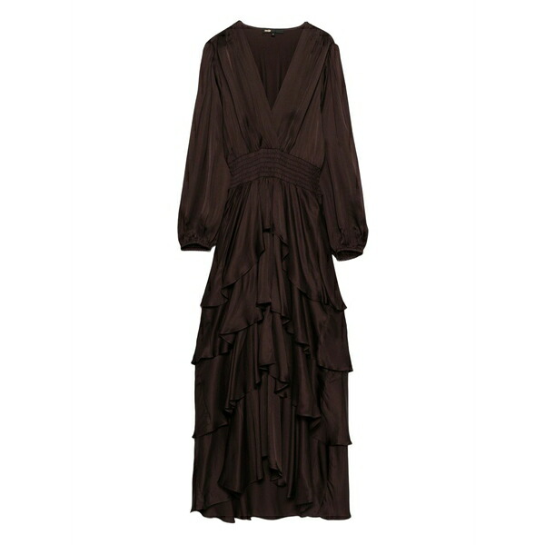 マージュ レディース ワンピース トップス V-neck ruffled dress Brown｜asty 71,390円