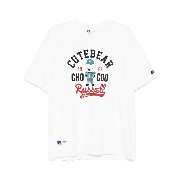 黒茶 メンズ プルオーバー トップス Graphic-print t-shirt White