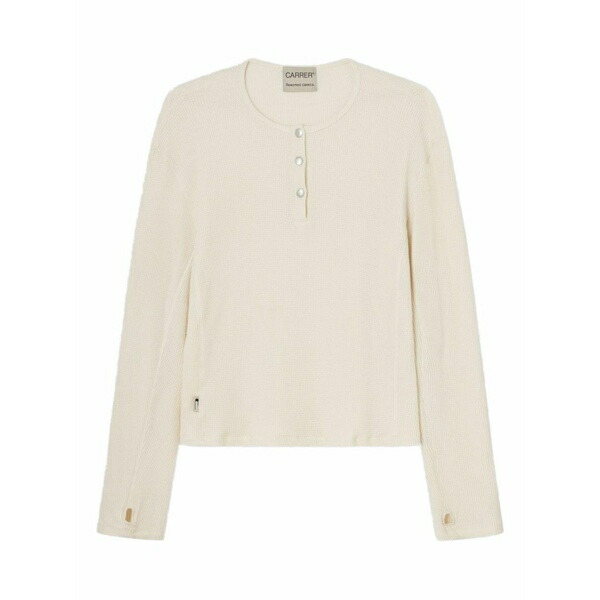 カレーナ メンズ 編み物\u0026スウェーター アウター Henley buttoned sweater Neutrals