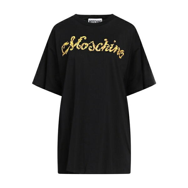 【貨物輸送無料】 モスキーノ レディース プルオーバー トップス T-shirts Black